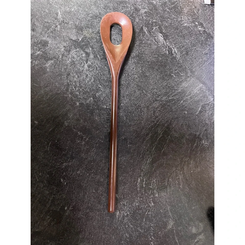 Vintage Copco No 848 Brown Melamine Slotted Mixing Spoon Made in USA Retro MCM‎
